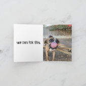 気分が上がるポジティブな子犬の写真　COVIDを乗り越えよう サンキューカード (内部)