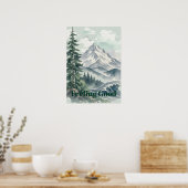 気分が上がる山の風景 水彩アート ポスター (キッチン)