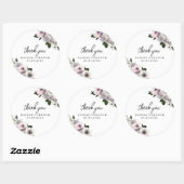 気分が変わるパープルとホワイトの花柄のブライズシャワー ラウンドシール (シート)