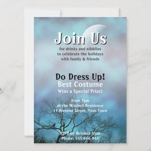 気分が変わる月雲のハロウィンパーティー招待状 招待状 (裏面)