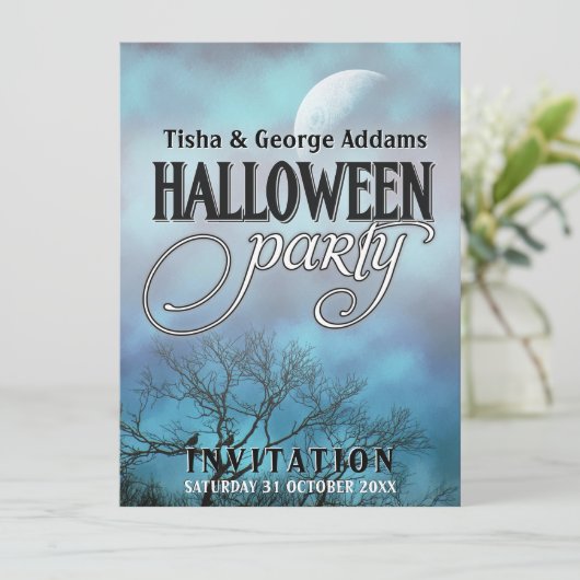 気分が変わる月雲のハロウィンパーティー招待状 招待状 (スタンド正面)