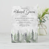 気分が変わる水彩画の松の木の森のリハーサルディナー 招待状 (スタンド正面)