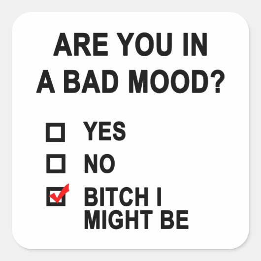 気分が悪いのか? スクエアシール (正面)