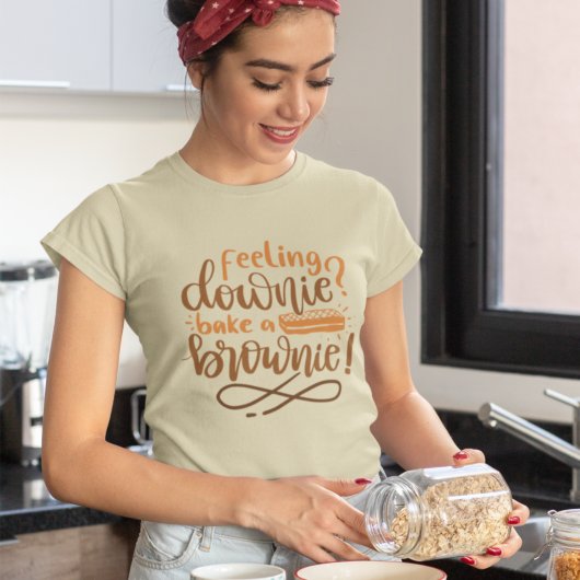 気分が落ちたらブラウニーを焼こう 引用文字 Tシャツ