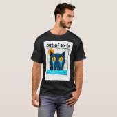 気分が落ちる猫 "気分が悪い" Tシャツ (正面フル)