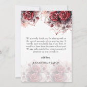 気分が落ちる ゴシック フラワー スカル ハロウィン ウェディング サンキューカード (裏面)