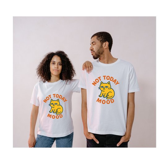 気分じゃない日 カラフルな怠け猫 Tシャツ