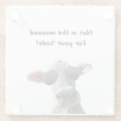 気分じゃない牛のガラスコースター ガラスコースター (裏面)