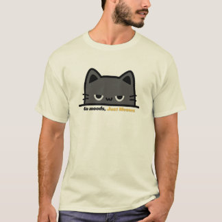 気分じゃない、ニャーだけ - 怒った顔の漫画風猫デザイン Tシャツ
