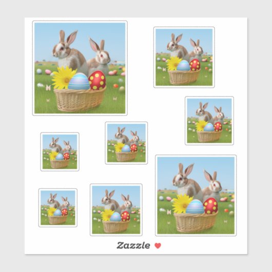 気分のためのイースターかわいい前向きバニー シール (シート)