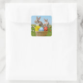 気分のためのイースターかわいい前向きバニー スクエアシール (バッグ)