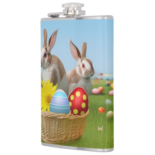 気分のためのイースターかわいい前向きバニー フラスク (左)