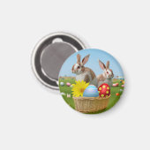 気分のためのイースターかわいい前向きバニー マグネット (正面/裏面)