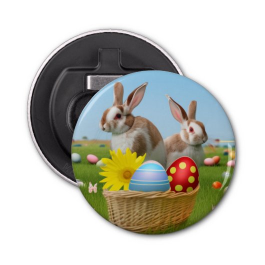 気分のためのイースターかわいい前向きバニー 栓抜き (正面)