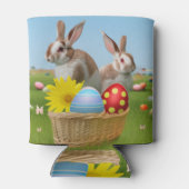 気分のためのイースターかわいい前向きバニー 缶クーラー (裏面)