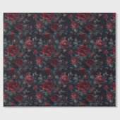 気分のムーディなバーガンディローズ ラッピングペーパー (フラット)