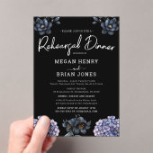気分の上がる黒薔薇クラシック結婚式リハーサルディナー アクリル招待状 (インサイチュ (ポータブル))