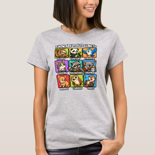 気分はどう?動物の気分! Tシャツ (正面)