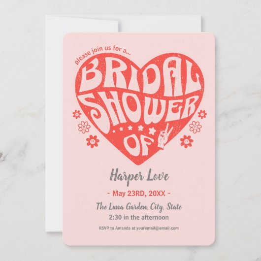 気分はグービー レトロな結婚前お茶会招待状 セーブザデート (正面)