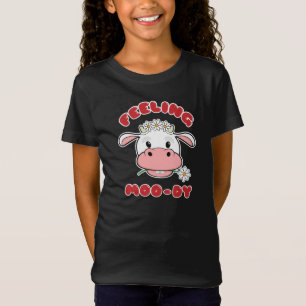 気分はモー かわいいキャラクター牛の名言Tシャツ Tシャツ