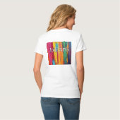 “気分は上々” コットンVネック レディースTシャツ Tシャツ (裏面フル)