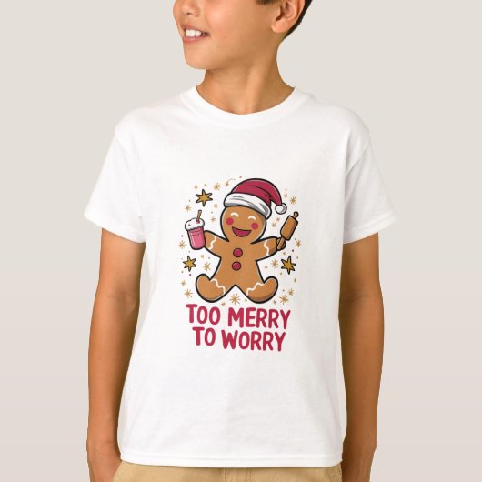 気分は最高!ジンジャーブレッド クリスマス Tシャツ (正面)