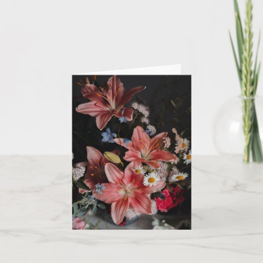 気分を揺さぶるような絵画的な花の芸術写真 カード (正面)