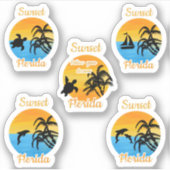 気分を求めてフロリダに沈前向きむ夕日 シール (正面)