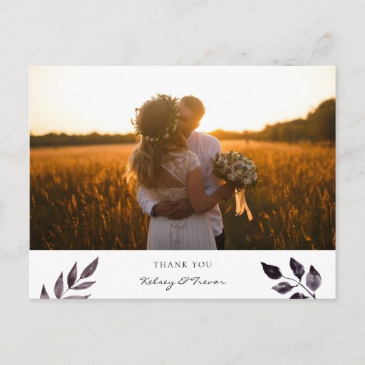 気分モダン水彩写真ありがとうはがき ポストカード (正面)