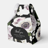 気分屋のアネモネとパープルの花のブライダルシャワーの垂れ幕 フェイバーボックス (正面サイド)