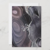 気分屋のダークアゲートシルバーグリッターウェディング 招待状 (裏面)