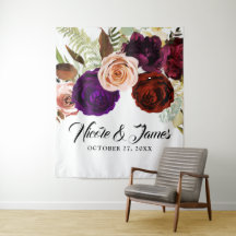 気分屋のダーク フローラル グリーンレイ ボールド ウェディング バックドロップ