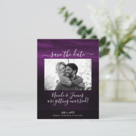 気分屋のプラムパープルモダン水彩 Save Date   招待状