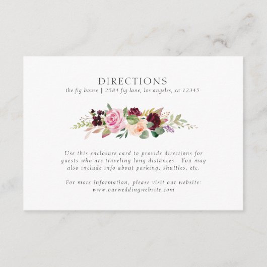 気分屋のプラム フラワーリース ウェディング案内 エンクロージャーカード (正面)