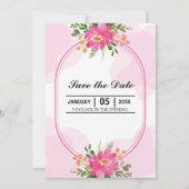 気分屋のボヘミアンチックな結婚式のベクター花束カード 招待状 (裏面)