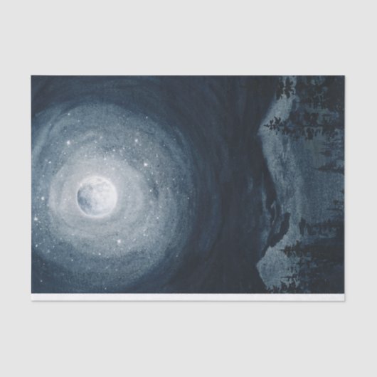 気分屋の夜空 月満ち 星座 山のデコパージュ 薄葉紙 (正面)