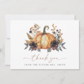 気分屋の秋の花のブライズシャワー サンキューカード (正面)