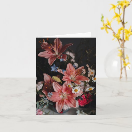 気分屋の絵のような花の芸術写真 カード (黄色い花)