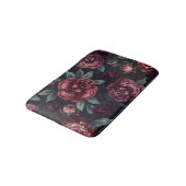 気分屋の花模様 水彩 ダークレッド パターン バスマット (アングル)