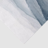 気分屋の青い水彩画の森の木々と丘陵の風景 薄葉紙 (詳細)