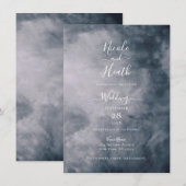 気分屋の青空と雲の天の結婚式 招待状 (正面/裏面)