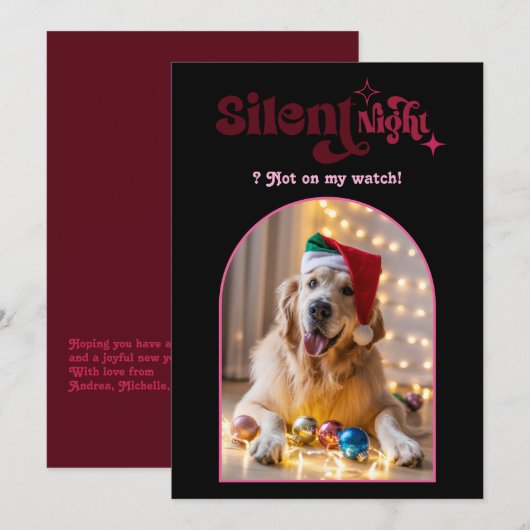 気分屋ボードの面白いレトロペット犬のクリスマス写真 シーズンカード (正面/裏面)