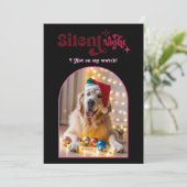 気分屋ボードの面白いレトロペット犬のクリスマス写真 シーズンカード (スタンド正面)