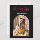 気分屋ボード面白いレトロペット犬のクリスマス写真 シーズンカード (正面)