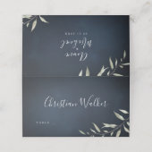 気分強いミニマル海軍の植物性結婚植物 プレイスカード (外部開封)