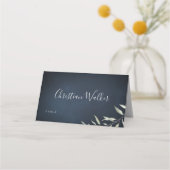 気分強いミニマル海軍の植物性結婚植物 プレイスカード (正面)