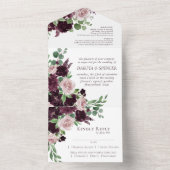 気分転換 |ドラマチックな紫のワインバラツリー オールインワン招待状 (内側)