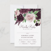 気分転換 |ドラマチックな紫のワインバラツリー 出欠カード (正面)