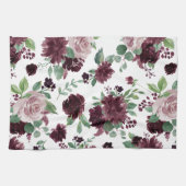 気分転換 |ドラマチックな紫のワインバラパターン キッチンタオル (横)