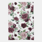 気分転換 |ドラマチックな紫のワインバラパターン キッチンタオル (縦)